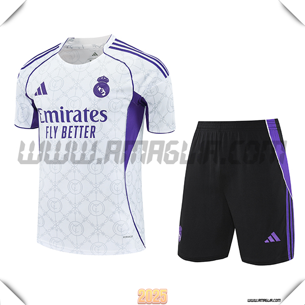 Kit Maglia Allenamento Real Madrid Bianco/viola 2025 2026 -02