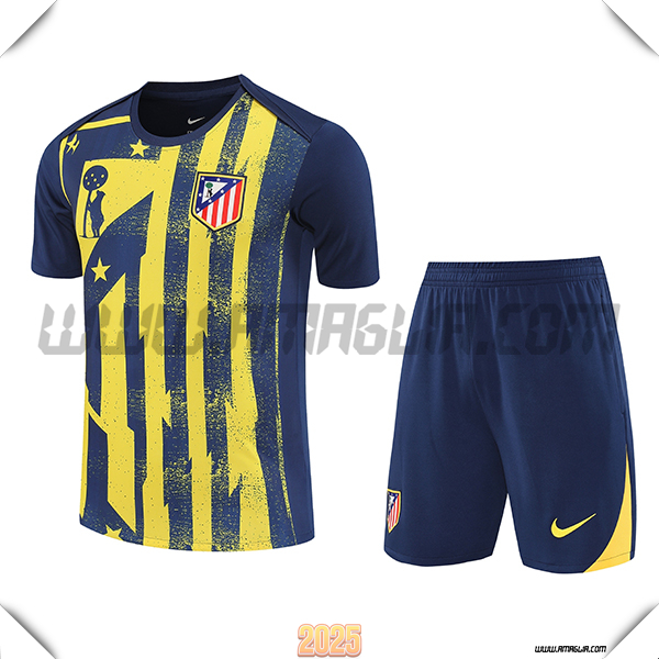 Kit Maglia Allenamento Atletico Madrid Blu/Giallo 2025 2026 -02