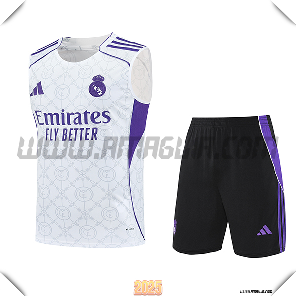 Kit Canotta Allenamento Real Madrid Bianco/viola 2025 2026 -02