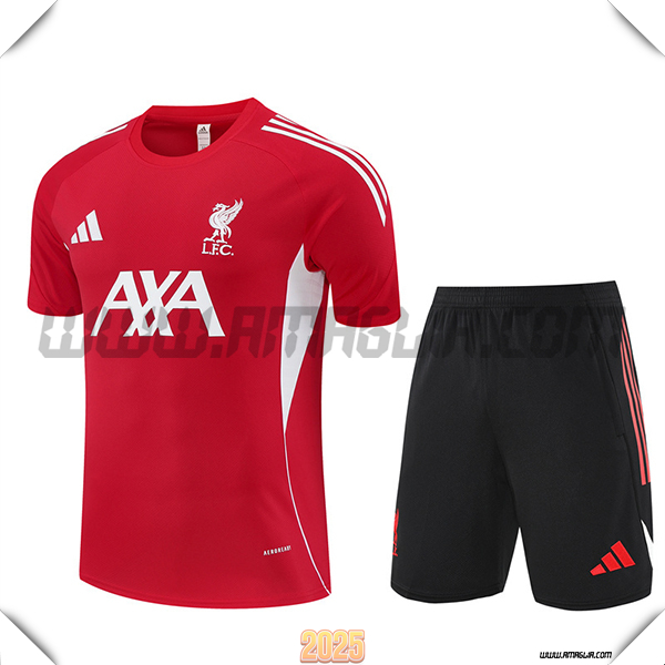Kit Maglia Allenamento FC Liverpool Rosso/Bianco 2025 2026