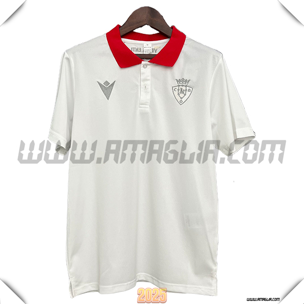 Maglia Polo Atletico Osasuna Bianco/Rosso 2025 2026