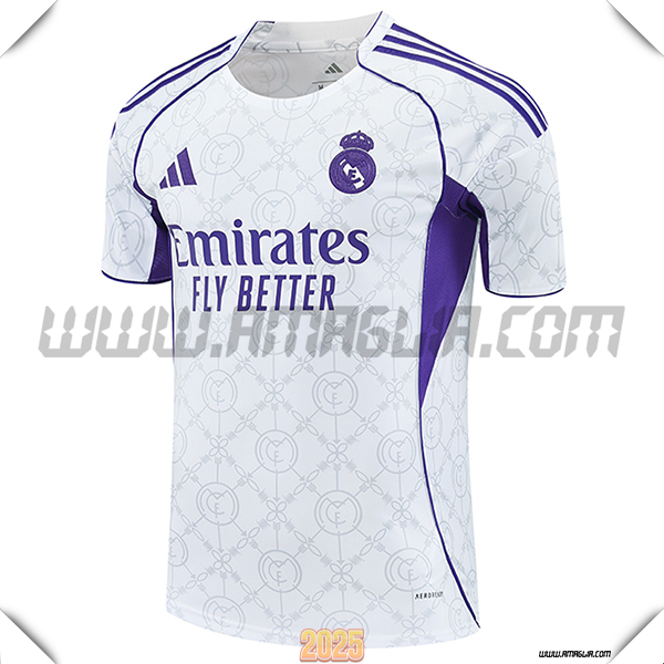 T Shirt Allenamento Real Madrid Bianco/viola 2025 2026 -02