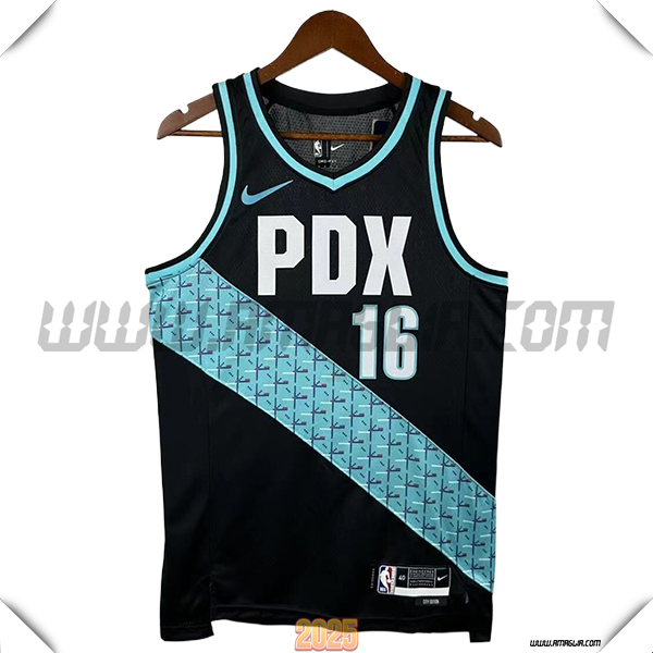 Maglia Portland Trail Blazers (YANG #16) 2025/26 Nero/Blu