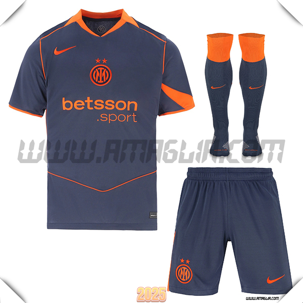 Maglia da Inter Milan Terzo (Pantaloncini + Calzini) Blu Marina 2025 2026