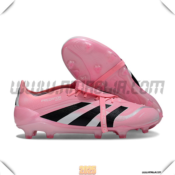 Adidas Scarpe Da Calcio 25 Predator Elite Tongue FG Rosa/Nero/Bianco