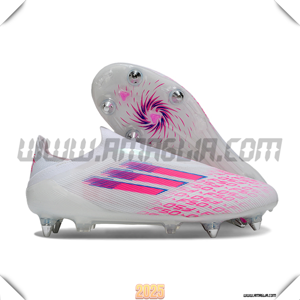 Adidas Scarpe Da Calcio F50 Elite Laceless SG Bianco/Rosa
