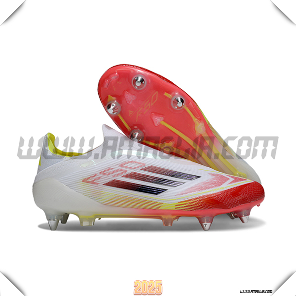 Adidas Scarpe Da Calcio F50 Elite Laceless SG Bianco/Rosso