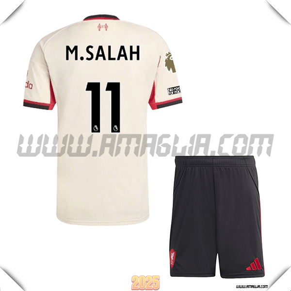 Kit Maglia da FC Liverpool Bambino Seconda M.SALAH #11 Beige 2025 2026