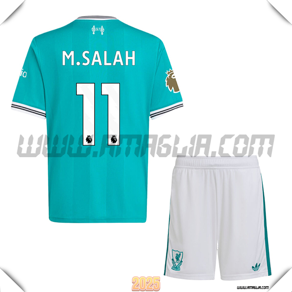 Kit Maglia da FC Liverpool Bambino Terzo M.SALAH #11 Verde 2025 2026