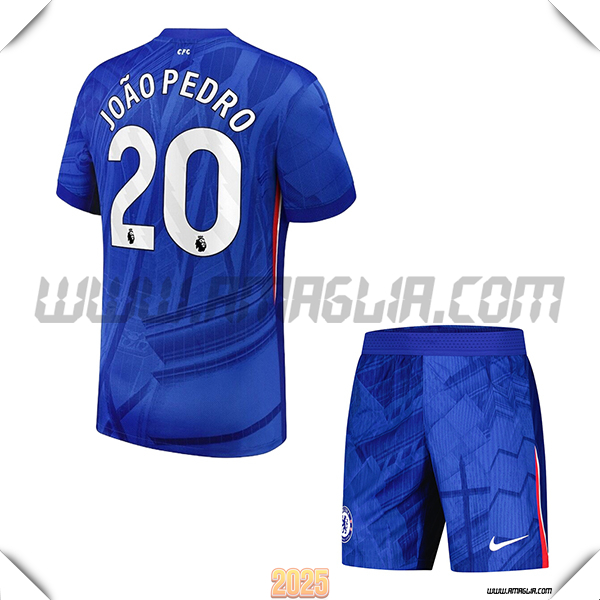 Kit Maglia da FC Chelsea Bambino Prima JOÃO PEDRO #20 Blu 2025 2026