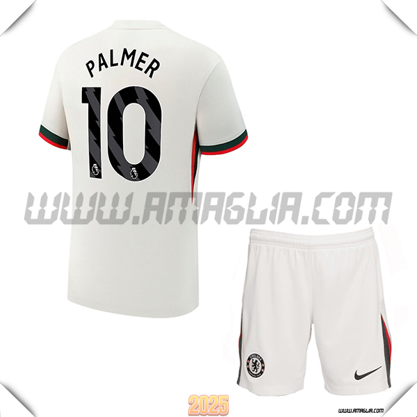 Kit Maglia da FC Chelsea Bambino Seconda PALMER #10 Bianco 2025 2026