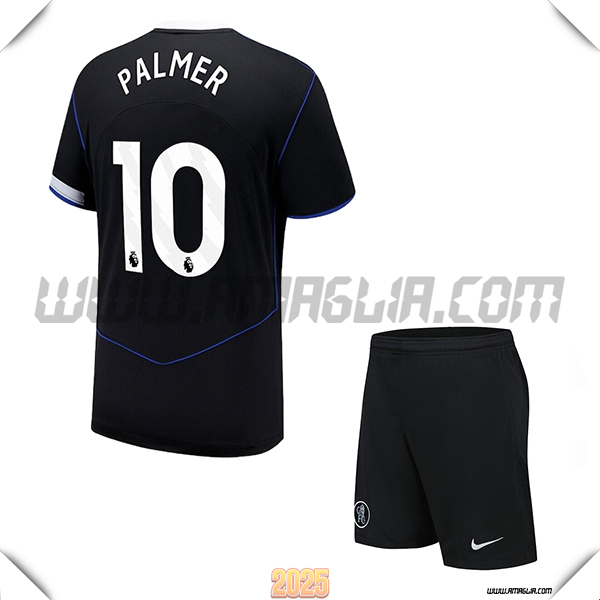 Kit Maglia da FC Chelsea Bambino Terzo PALMER #10 Nero 2025 2026