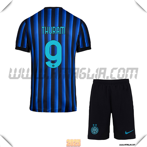 Kit Maglia da Inter Milan Bambino Prima THURAM #9 Blu/Nero 2025 2026
