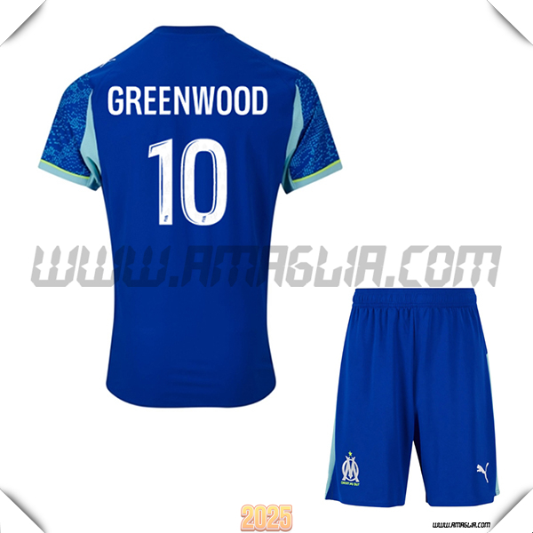 Kit Maglia da Marsiglia OM Bambino Terzo GREENWOOD #10 Blu 2025 2026
