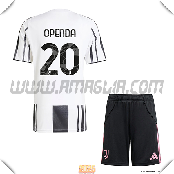 Kit Maglia da Juventus Bambino Prima OPENDA #20 Bianco/Nero 2025 2026