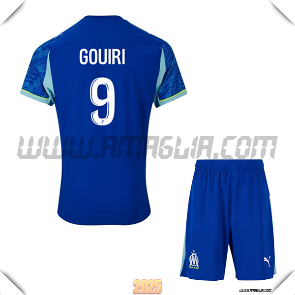 Kit Maglia da Marsiglia OM Bambino Terzo GOUIRI #9 Blu 2025 2026