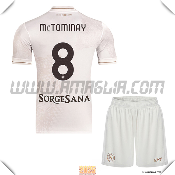 Kit Maglia da SSC Napoli Bambino Seconda MCTOMINAY #8 Bianco 2025 2026