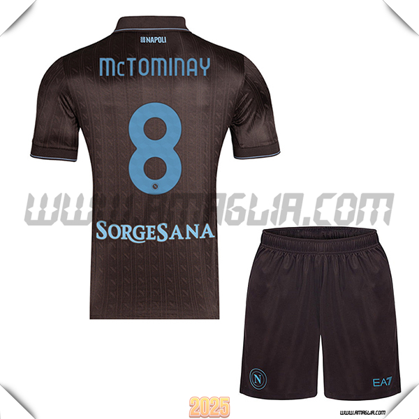 Kit Maglia da SSC Napoli Bambino Terzo MCTOMINAY #8 Nero 2025 2026