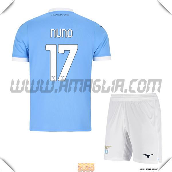 Kit Maglia da SS Lazio Bambino Prima NUNO #17 Blu Cielo 2025 2026