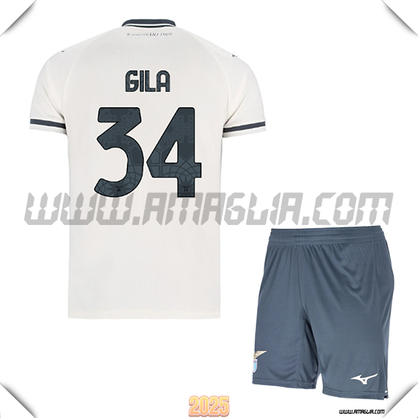 Kit Maglia da SS Lazio Bambino Seconda GILA #34 Bianco 2025 2026