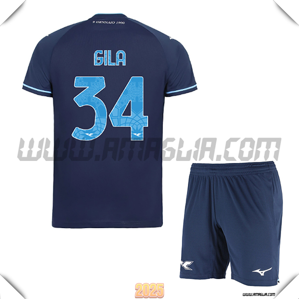 Kit Maglia da SS Lazio Bambino Terzo GILA #34 Blu Marina 2025 2026