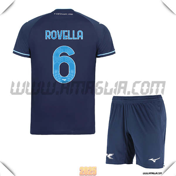 Kit Maglia da SS Lazio Bambino Terzo ROVELLA #6 Blu Marina 2025 2026