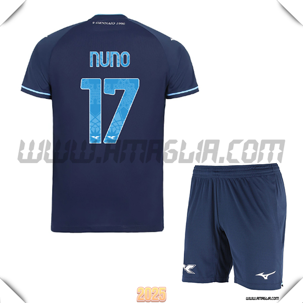 Kit Maglia da SS Lazio Bambino Terzo NUNO #17 Blu Marina 2025 2026