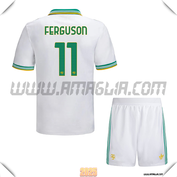 Kit Maglia da AS Roma Bambino Terzo BAILEY #31 Bianco/Verde 2025 2026