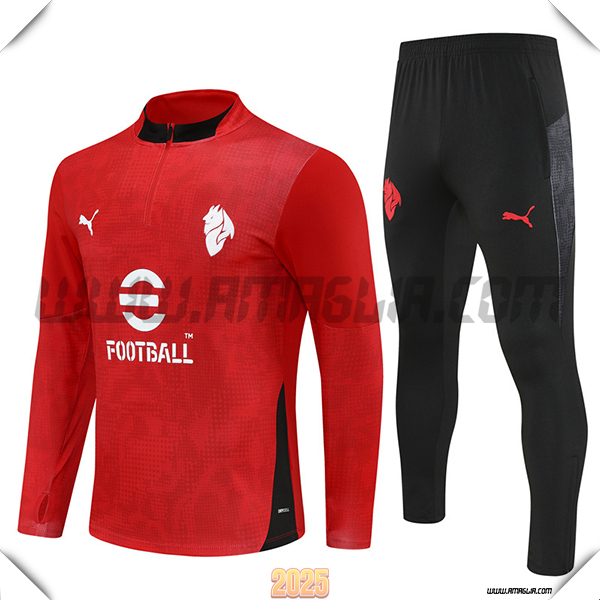Tuta Calcio AC Milan Rosso/Nero 2025 2026 -03