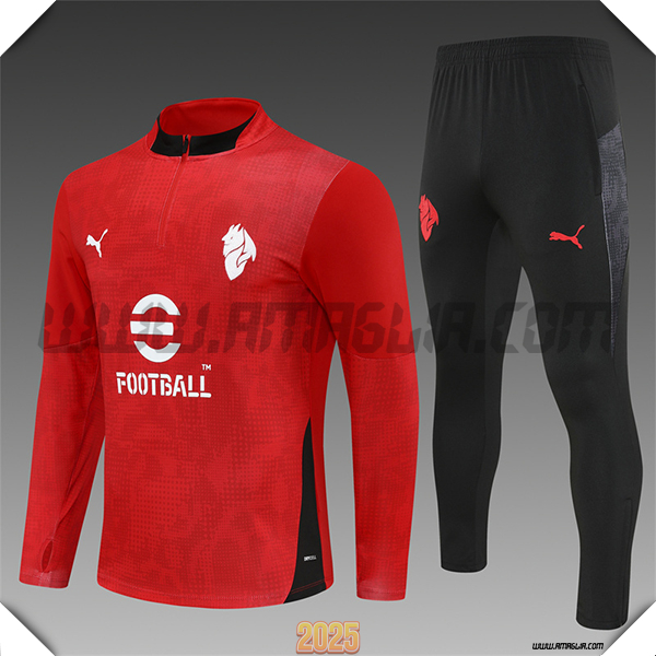 Tuta Calcio AC Milan Bambino Rosso/Nero 2025 2026 -03