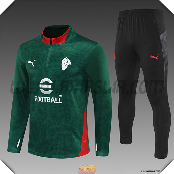Tuta Calcio AC Milan Bambino Verde/Rosso 2025 2026