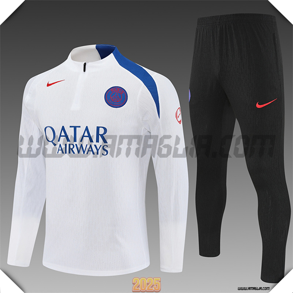 Tuta Calcio PSG Bambino Bianco/Blu 2025 2026