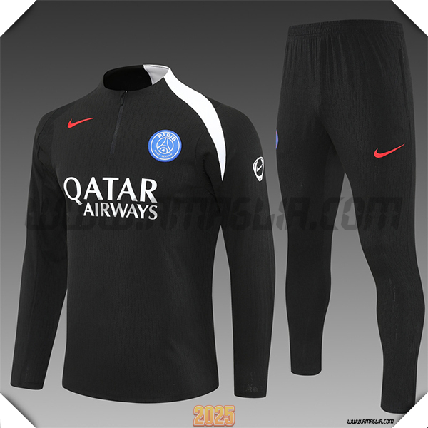 Tuta Calcio PSG Bambino Nero/Bianco 2025 2026