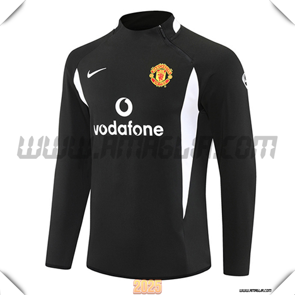 Felpa Allenamento Manchester United Nero/Bianco 2025 2026