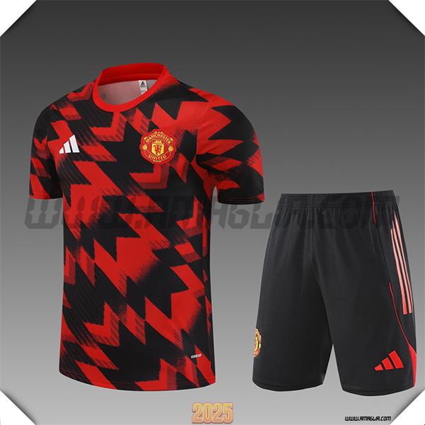 Kit Maglia Allenamento Manchester United Bambino Rosso/Nero 2025 2026 -03