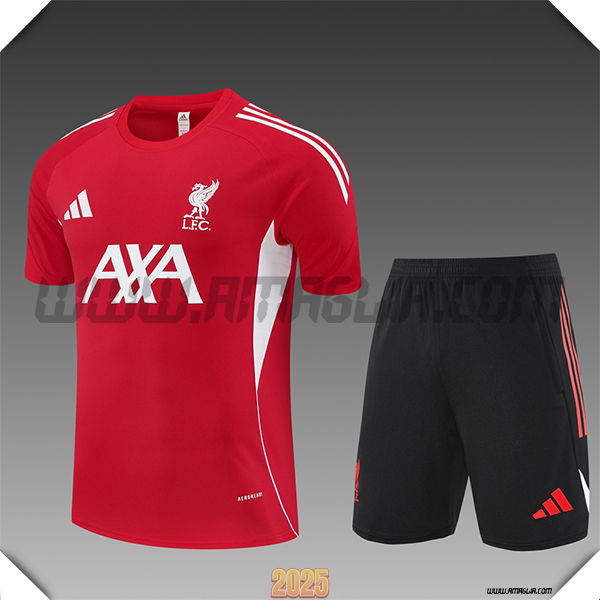 Kit Maglia Allenamento FC Liverpool Bambino Rosso/Bianco 2025 2026