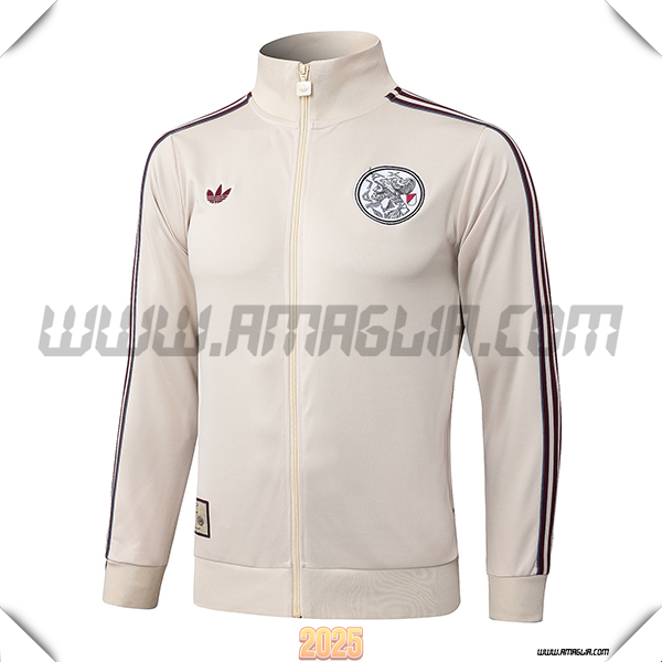 Giacca Calcio Ajax Beige/Rosso 2025 2026
