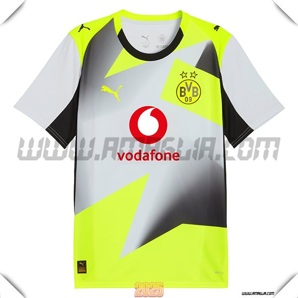 Nuovo Maglia da Dortmund BVB Seconda Grigio/GIALLO/Nero 2025 2026