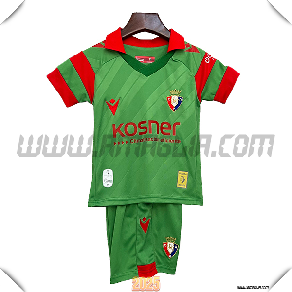 Nuovo Maglia da Osasuna Bambino Seconda Verde/Rosso 2025 2026