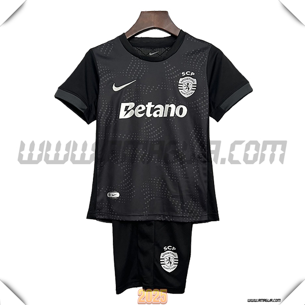 Nuovo Maglia da Sporting Bambino Seconda Nero 2025 2026