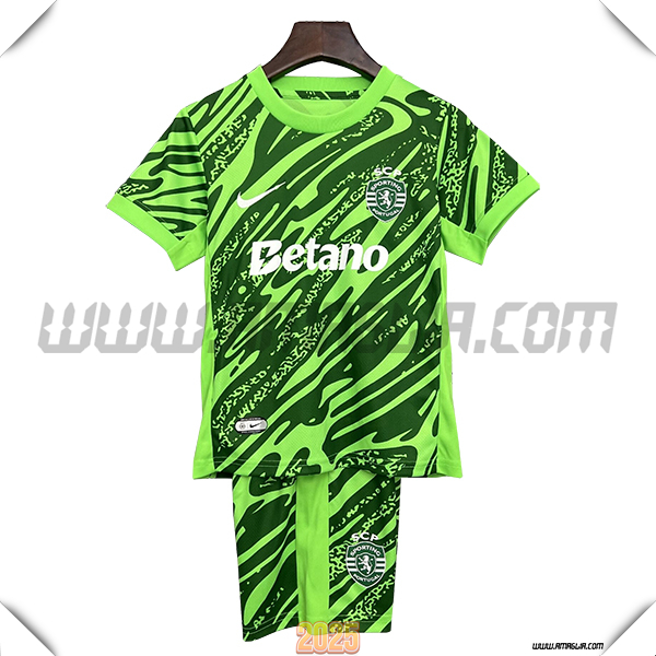 Kit Maglia da Portiere Sporting Bambino Verde 2025 2026