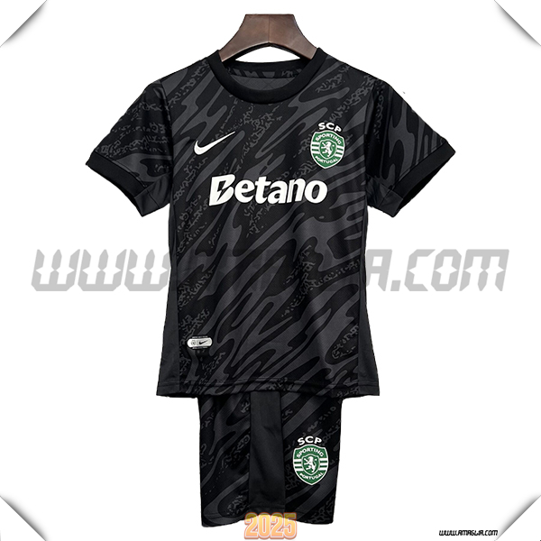 Kit Maglia da Portiere Sporting Bambino Nero 2025 2026