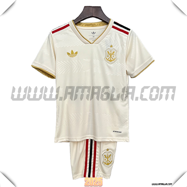 Nuovo Maglia da Flamengo Bambino Terzo Beige 2025 2026