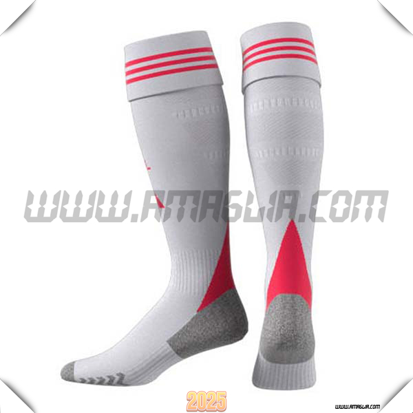 Terzo Calzini Calcio Lyon OL 2025 2026 Bianco