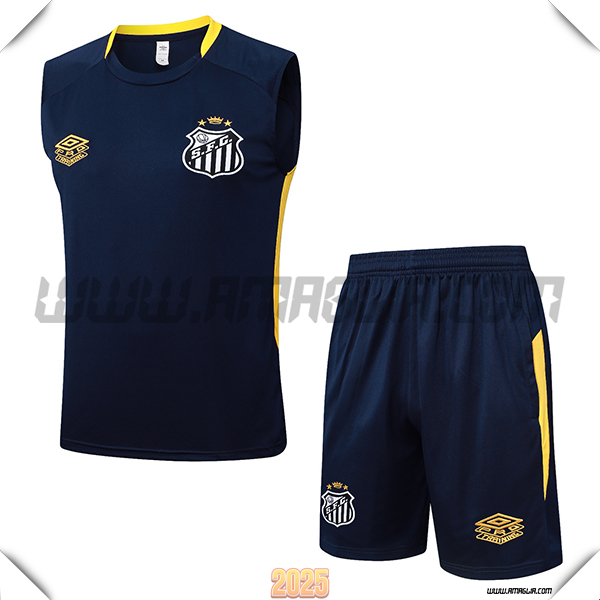 Kit Canotta Allenamento Santos Blu/Giallo 2025 2026