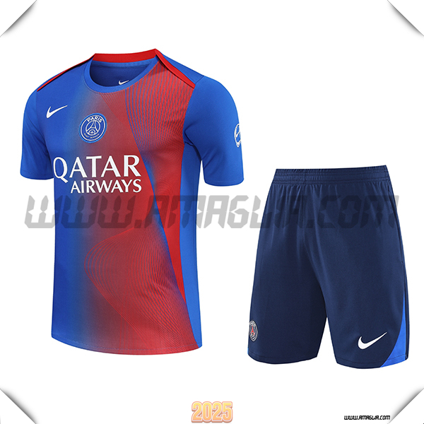 Kit Maglia Allenamento PSG Blu/Rosso 2025 2026