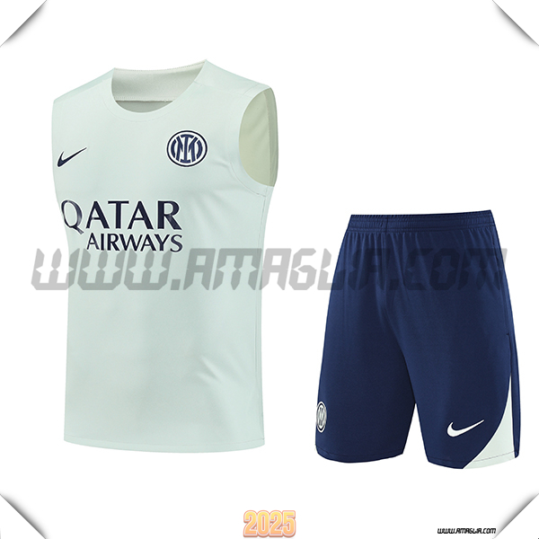 Kit Canotta Allenamento Inter Milan Verde/Blu 2025 2026