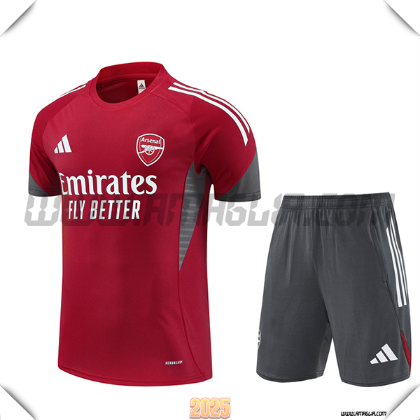 Kit Maglia Allenamento Arsenal Rosso/Grigio 2025 2026