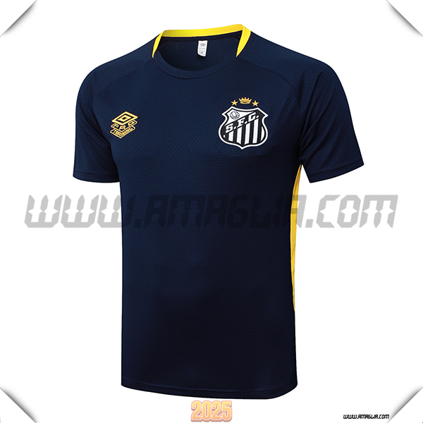 T Shirt Allenamento Santos Blu/Giallo 2025 2026