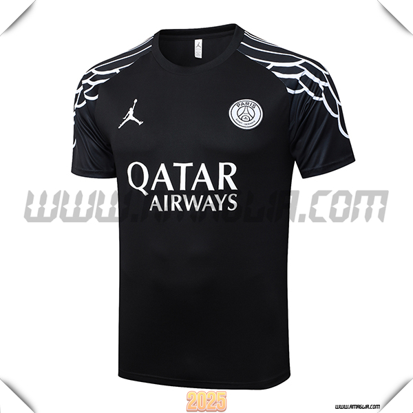 T Shirt Allenamento PSG Nero/Bianco 2025 2026